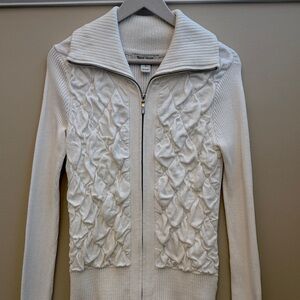 White House Black Market Ribbed White Sweater